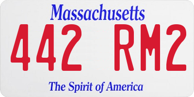 MA license plate 442RM2
