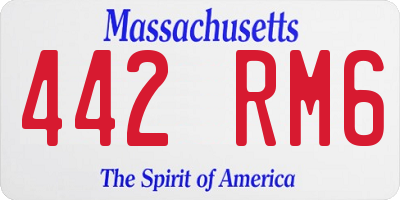 MA license plate 442RM6