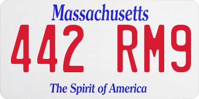 MA license plate 442RM9