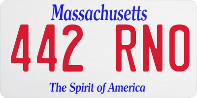 MA license plate 442RN0