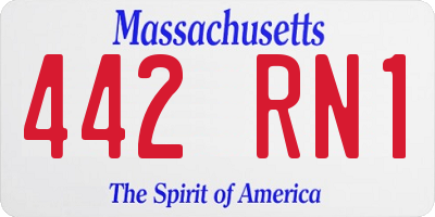 MA license plate 442RN1