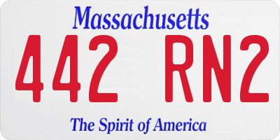 MA license plate 442RN2