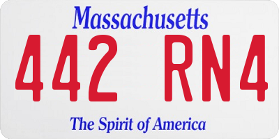 MA license plate 442RN4