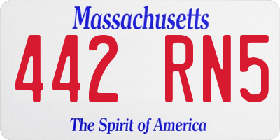 MA license plate 442RN5