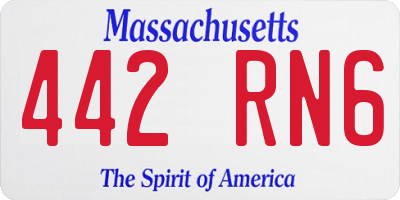 MA license plate 442RN6