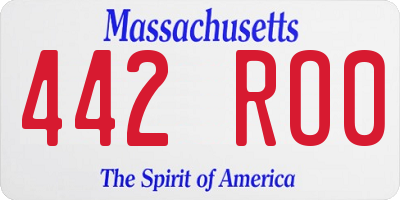 MA license plate 442RO0