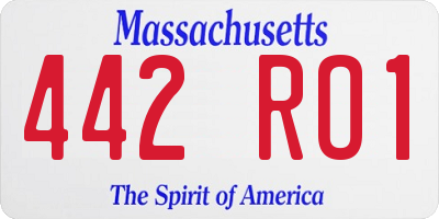 MA license plate 442RO1