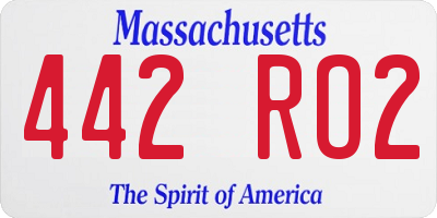 MA license plate 442RO2