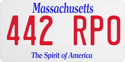 MA license plate 442RP0