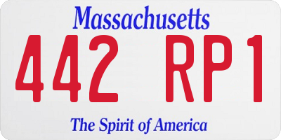 MA license plate 442RP1