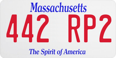 MA license plate 442RP2