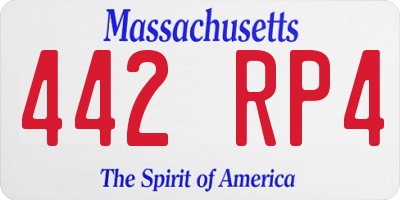 MA license plate 442RP4