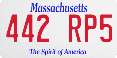MA license plate 442RP5