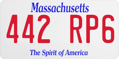 MA license plate 442RP6
