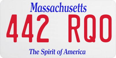 MA license plate 442RQ0