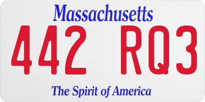 MA license plate 442RQ3