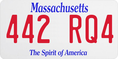 MA license plate 442RQ4