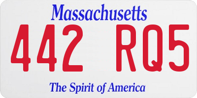 MA license plate 442RQ5
