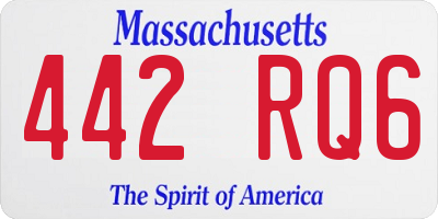 MA license plate 442RQ6