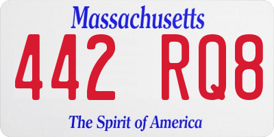 MA license plate 442RQ8