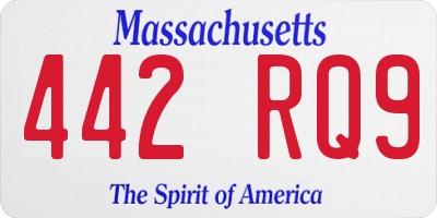 MA license plate 442RQ9