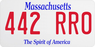 MA license plate 442RR0