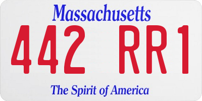 MA license plate 442RR1