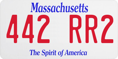 MA license plate 442RR2