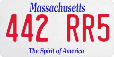 MA license plate 442RR5