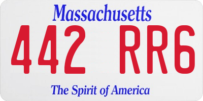 MA license plate 442RR6