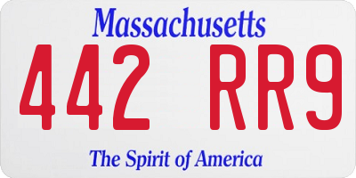 MA license plate 442RR9