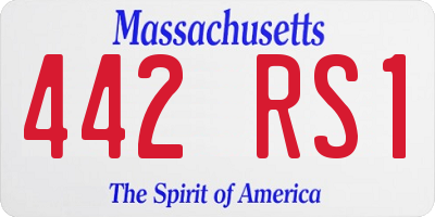 MA license plate 442RS1