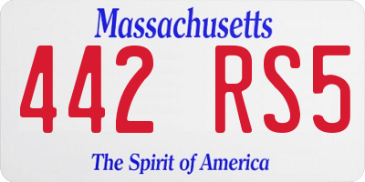 MA license plate 442RS5