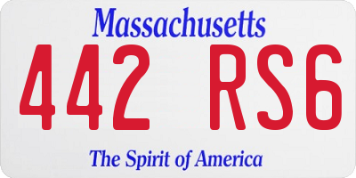 MA license plate 442RS6