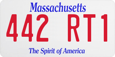 MA license plate 442RT1