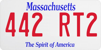 MA license plate 442RT2