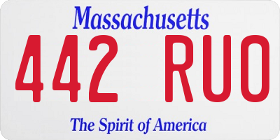 MA license plate 442RU0