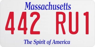 MA license plate 442RU1