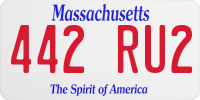 MA license plate 442RU2