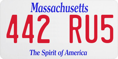 MA license plate 442RU5