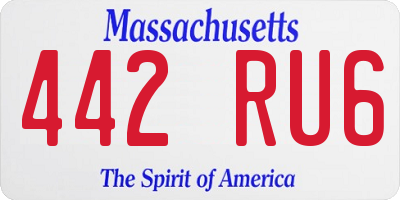 MA license plate 442RU6