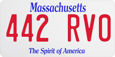 MA license plate 442RV0