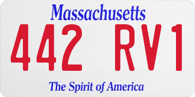 MA license plate 442RV1