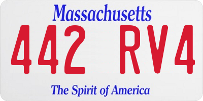 MA license plate 442RV4