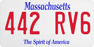 MA license plate 442RV6