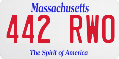 MA license plate 442RW0