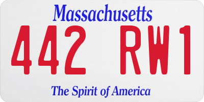 MA license plate 442RW1