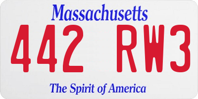 MA license plate 442RW3