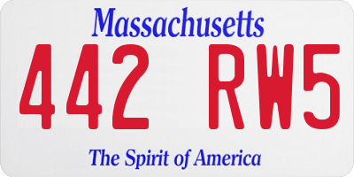 MA license plate 442RW5