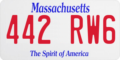 MA license plate 442RW6